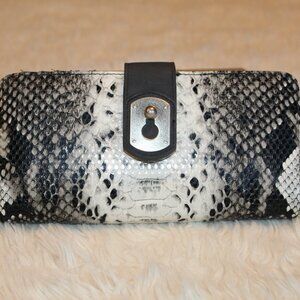 French Designer Lpb Snakeskin Print Vegan Leather Wallet NWOT